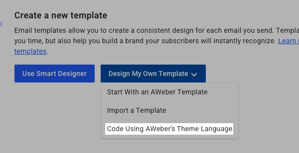 Code a Template option