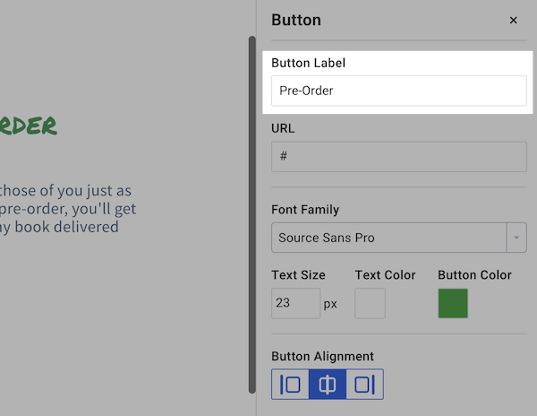 Button Label text box