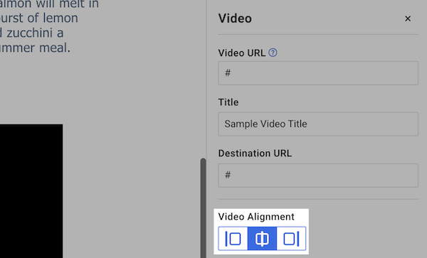 Video Alignment buttons