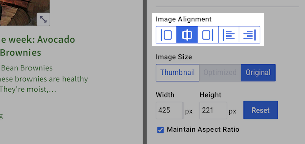 Image Alignment options