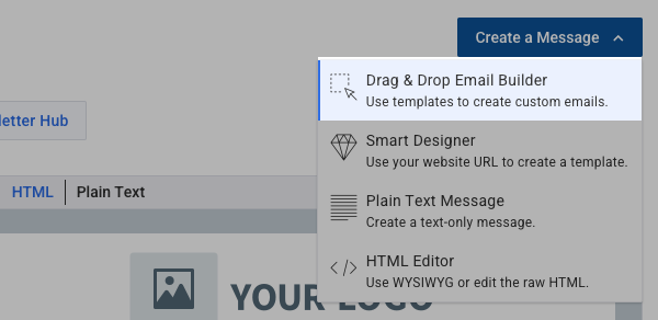 Select the Drag and Drop Email Builder