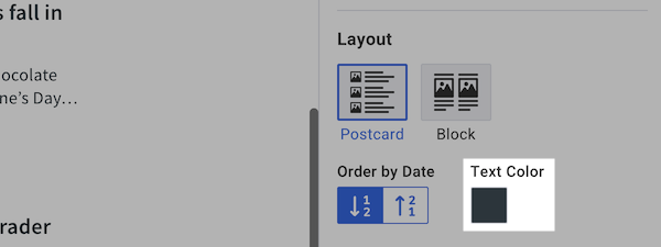 Text Color selector