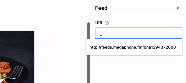 Example of RSS feeds populating