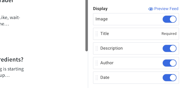 Display information options