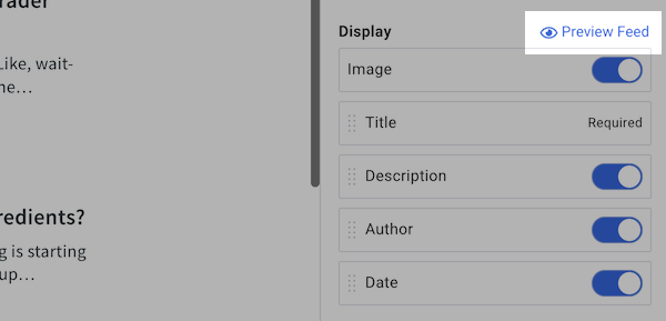 Preview Feed Option