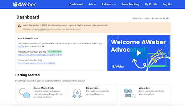 Advocate account dashboard