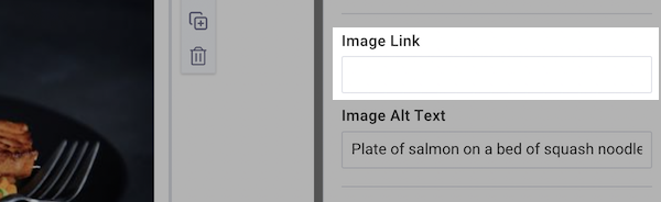 enter the the URL in the Image Link field