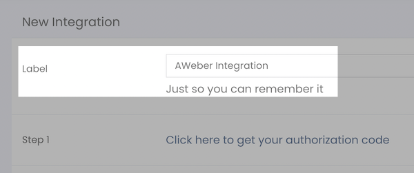 Option to name integration
