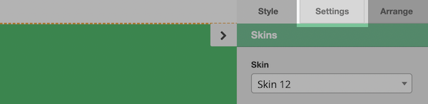 Click Settings tab