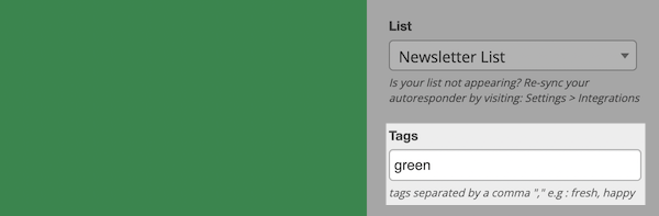 Option to add tags