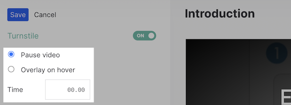 Adjust timing options