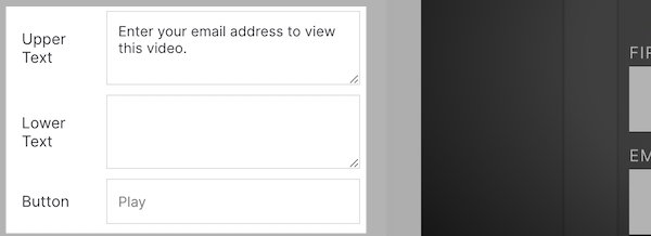 Text input options for above and below the form