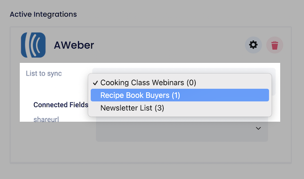 Select AWeber List