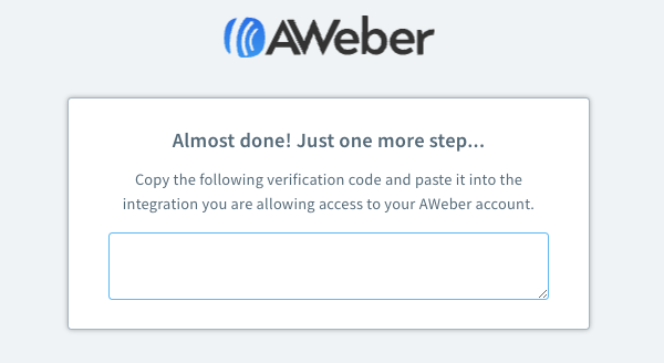 Copy the Authorization Code that is generated