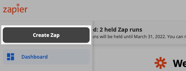 Clikc Create Zap