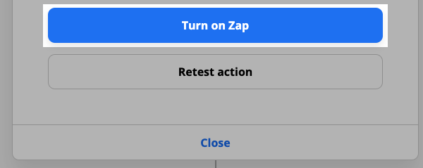 Click Turn on Zap