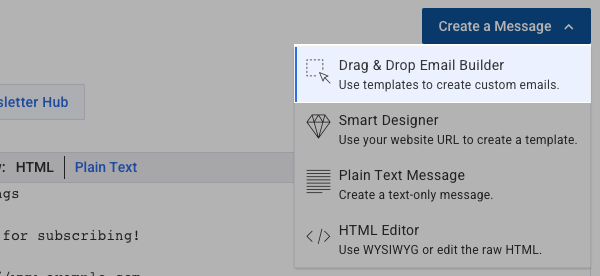 Drag and drop email builder