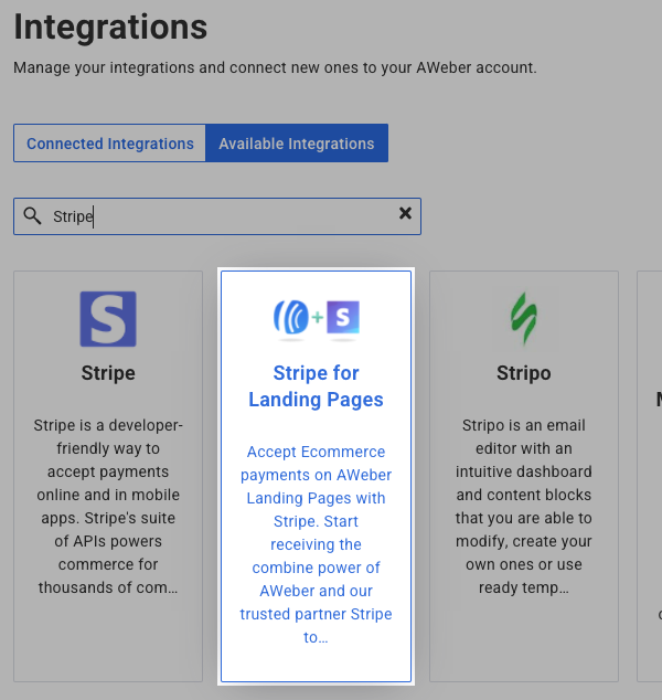 Stripe for Landing Pages