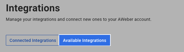 Integrations tab