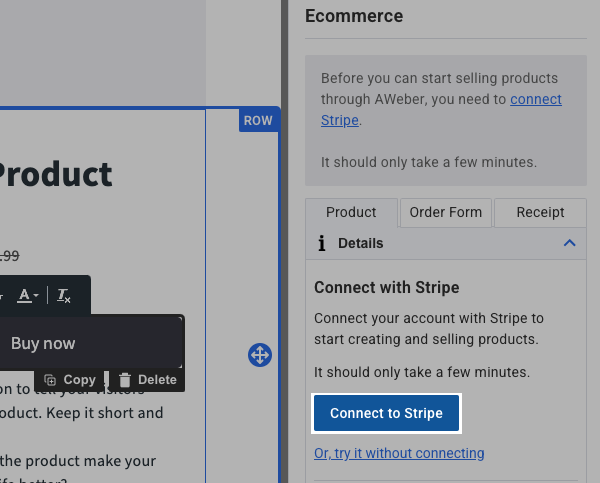 Click connect Stripe