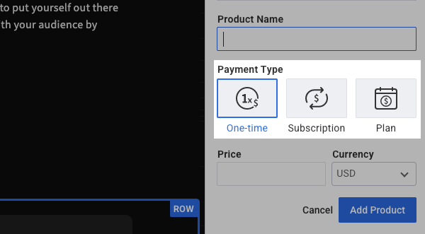 Select a Payment Type