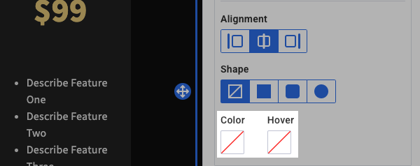Color and Hover Options