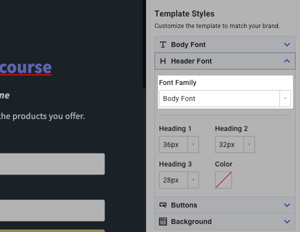 Font styles for your header