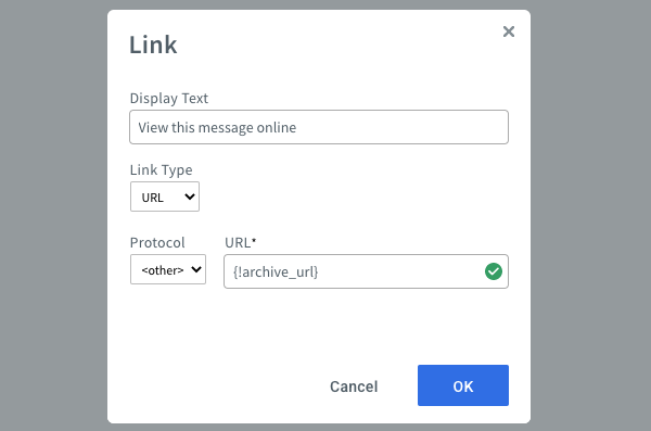 Insert archive snippet code into the URL field