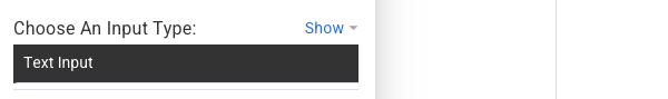 Text Input selected