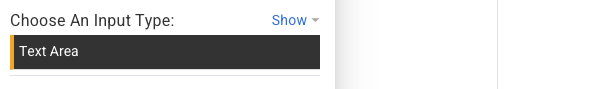 Text Area Selected