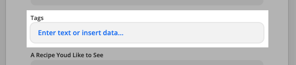 Text box to enter tags