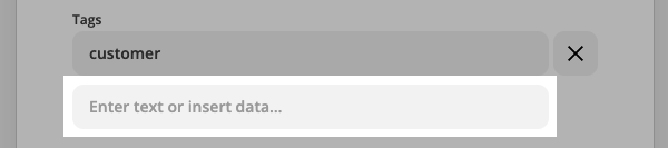 Additional text box appears to enter tags
