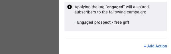 Notification that this tag will trigger your second Campaign