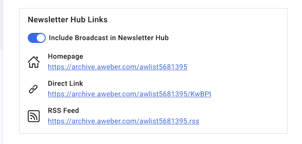 Newsletter Hub settings