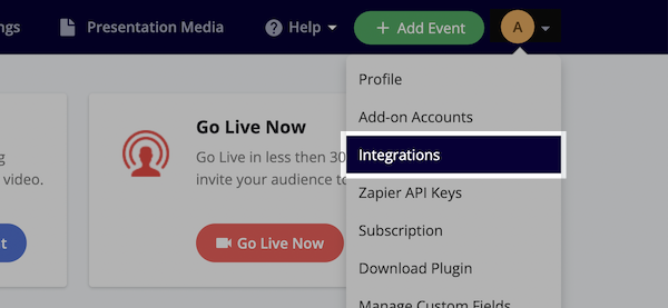 Integrations tab