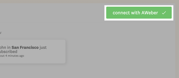 connect with AWeber button