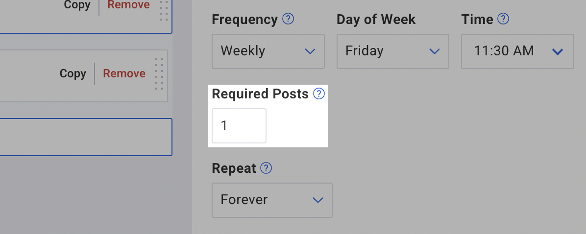 Choose the number of posts