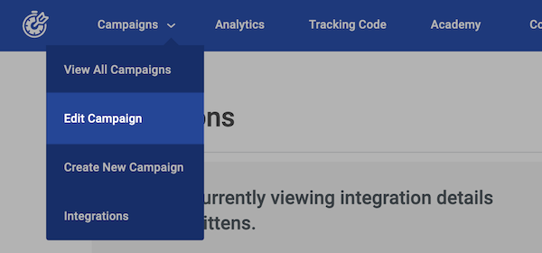 Campaigns tab and Edit Campaign Option