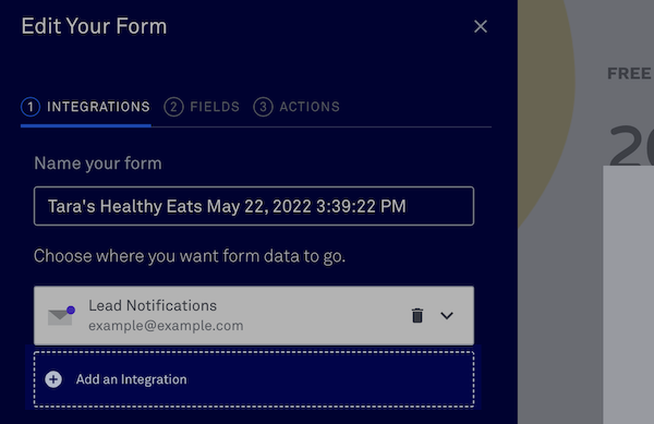Click Add an Integration