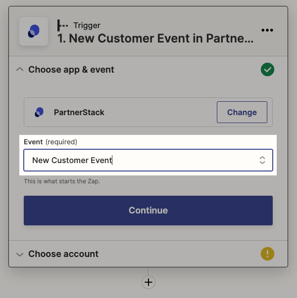 Event dropdown