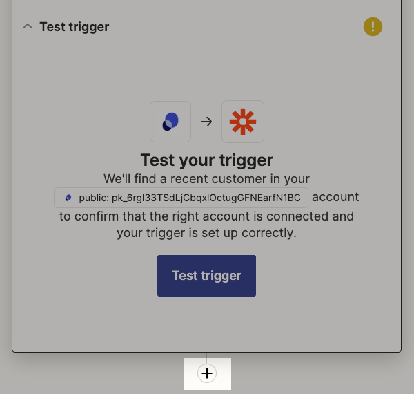 plus sign to add actions