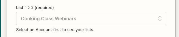 Select AWeber list