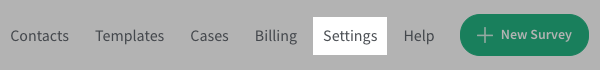 Settings tab