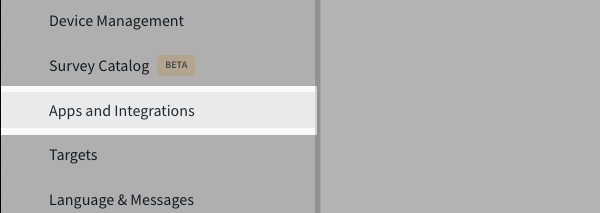Apps and Integrations tab
