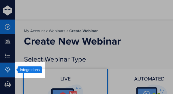 Integrations button