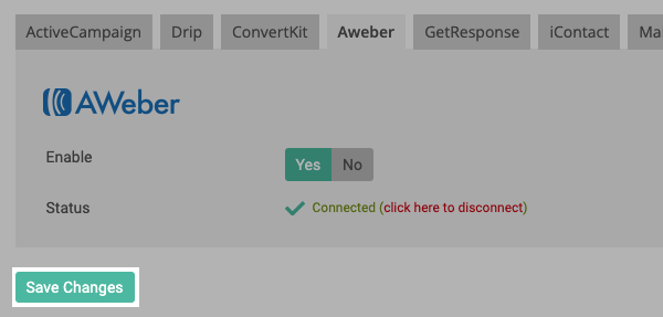 Save Changes button