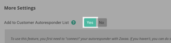 More settings in product