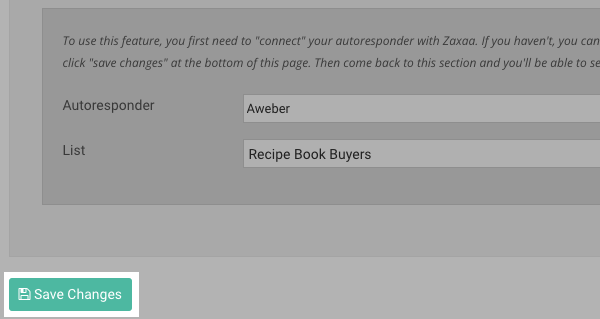 Save changes button