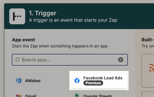 Select Facebook Lead Ads