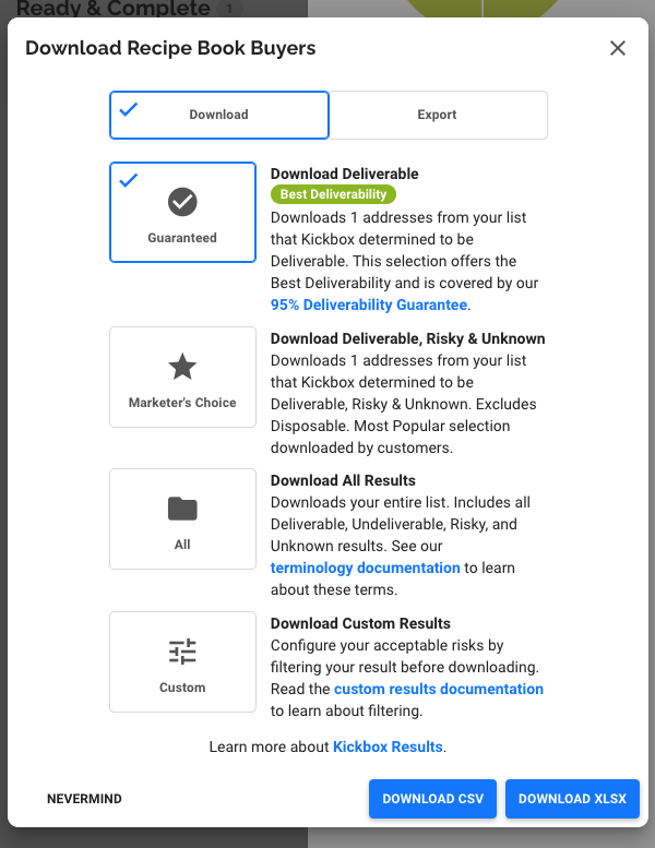 Download CSV Option